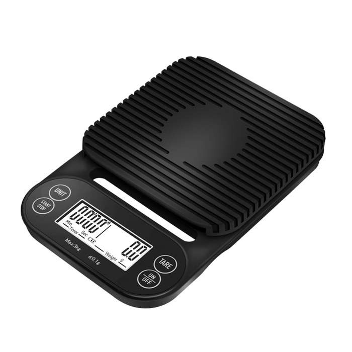 3kg x 0.1g Multifunction Digital Coffee Scale with Heat Insulation Pad and Time display